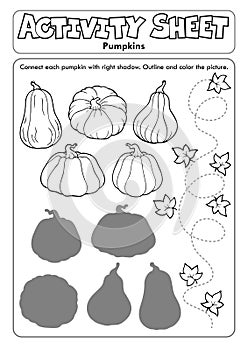 Activity sheet pumpkins theme 1