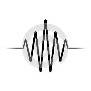 Activity splash icon wave logo, vector heartbeat heart rate icon, audio sound radio wave amplitude spikes photo