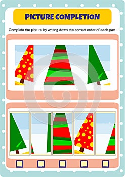 Activity to complete the missing parts in the picture