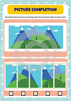 Activity to complete the missing parts in the picture