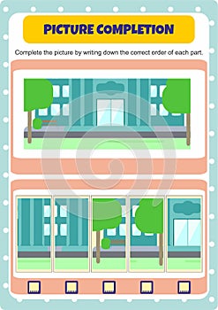 Activity to complete the missing parts in the picture