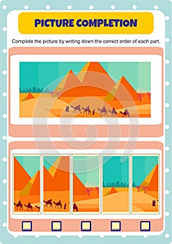 Activity to complete the missing parts in the picture