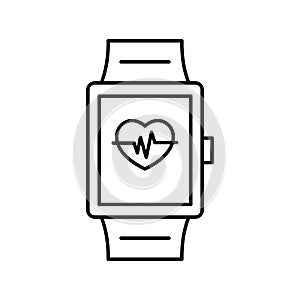 Activity tracker Line Vector Icon which can easily modify