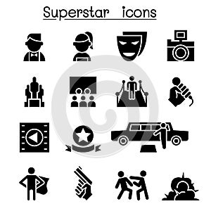 Actor, Actress, Celebrity, Super star icon set