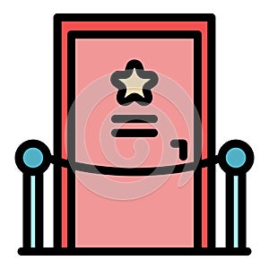 Actor dressing room door icon color outline vector