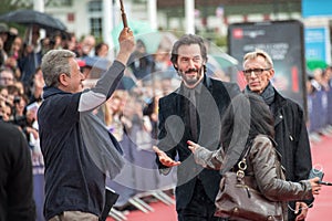 Actor Keanu Reeves attends the Knock Knock Premiere during the 41st Deauville American Film Festival