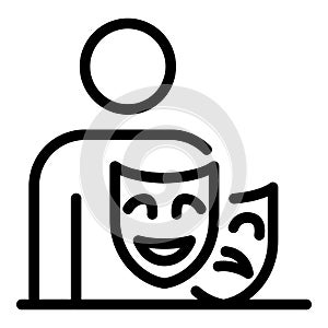 Actor masks icon, outline style