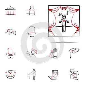 actor in scene icon. handdraw icons universal set for web and mobile