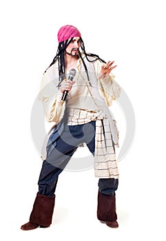 The actor in a suit of the pirate