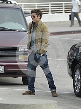Actor Zac Efron is seen at LAX