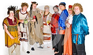 Actors in various costumes