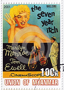 Actress Marilyn Monroe and Tom Ewell