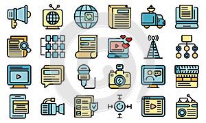 Actualization icons set vector flat photo