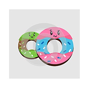 Cute donuts with meses on it photo