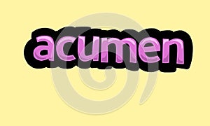 ACUMEN writing vector design on a yellow background