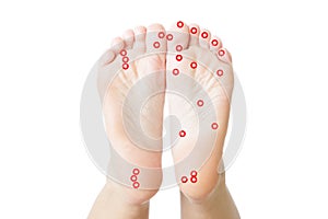 Acupressure of female feet