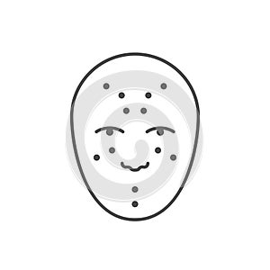 Acupuncture of face line icon