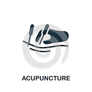Acupuncture icon. Monochrome simple element from therapy collection. Creative Acupuncture icon for web design, templates