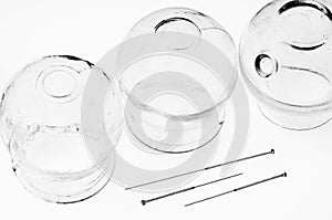 Acupuncture needles with cupping glasses