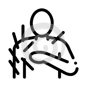 Acupuncture shoulder icon vector outline illustration