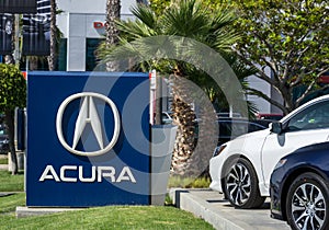 Acura Automobile Dealership Sign and Logo