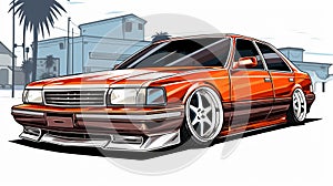 Acura In Gta Art Style With Californian Lowrider Design