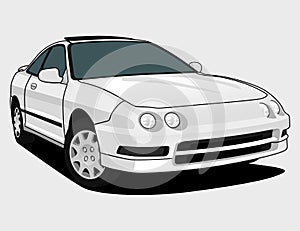 Acura Integra jdm cars vector illustration photo