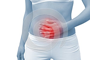 Acute pain in a woman belly