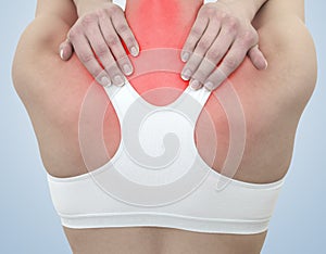 Acute pain in a woman neck