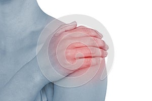 Acute pain in a woman sholder