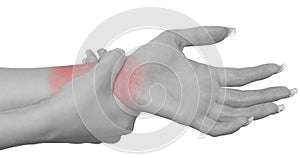 Acute pain in a woman wrist