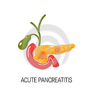 Acute pancreatitis concept. Vector illustration
