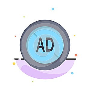 Ad, Blocker, Ad Blocker, Digital Abstract Flat Color Icon Template