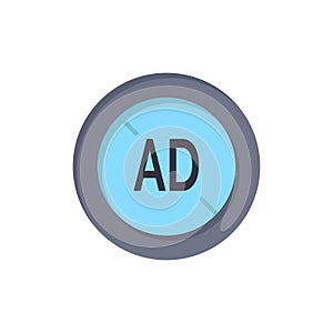Ad, Blocker, Ad Blocker, Digital  Flat Color Icon. Vector icon banner Template