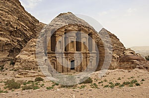 Ad Deir in the ancient city of Petra, Jordan. Ad Deir is known a