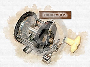 Ad Graphic - Watercolor Fishing Reel photo