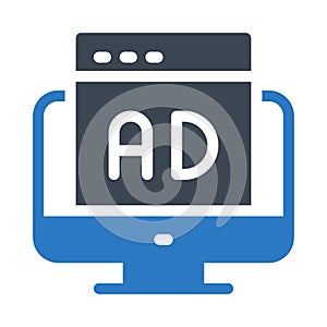 Ad vector glyph color icon