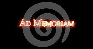 Ad Memoriam written with fire