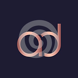 AD monogram logo, letter a, letter d icon.