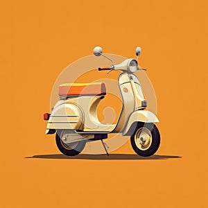 Clean And Simple Moped Ad Posters With Gold Background In Cinquecento Style photo