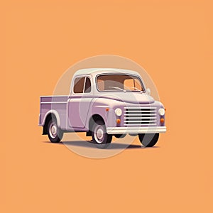 Clean And Simple Ad Posters Featuring Colorized Truck In Cinquecento Style photo