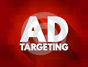 Ad Targeting text quote, concept background