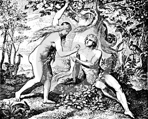 Adam & Eve Eat Forbidden Fruit