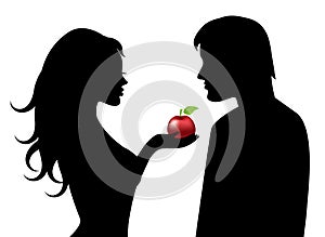 Adam and Eve and the forbidden fruit