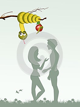 Adam and Eve with the fruit of sin