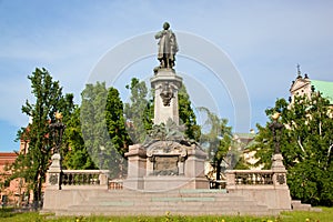 Adam Mickiewicz Monument in Warsaw, Poland photo