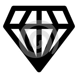 Adamant, crystal Bold Vector Icon which can be easily edited or modified