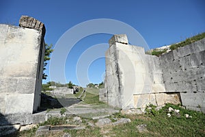 Adamclisi ruins in Romania, ruins close-up view