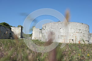 Adamclisi ruins in Romania, walls close-up view