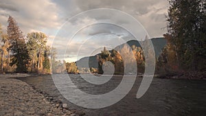 Adams River, Spawning Stream, Fall Colors 4K UHD